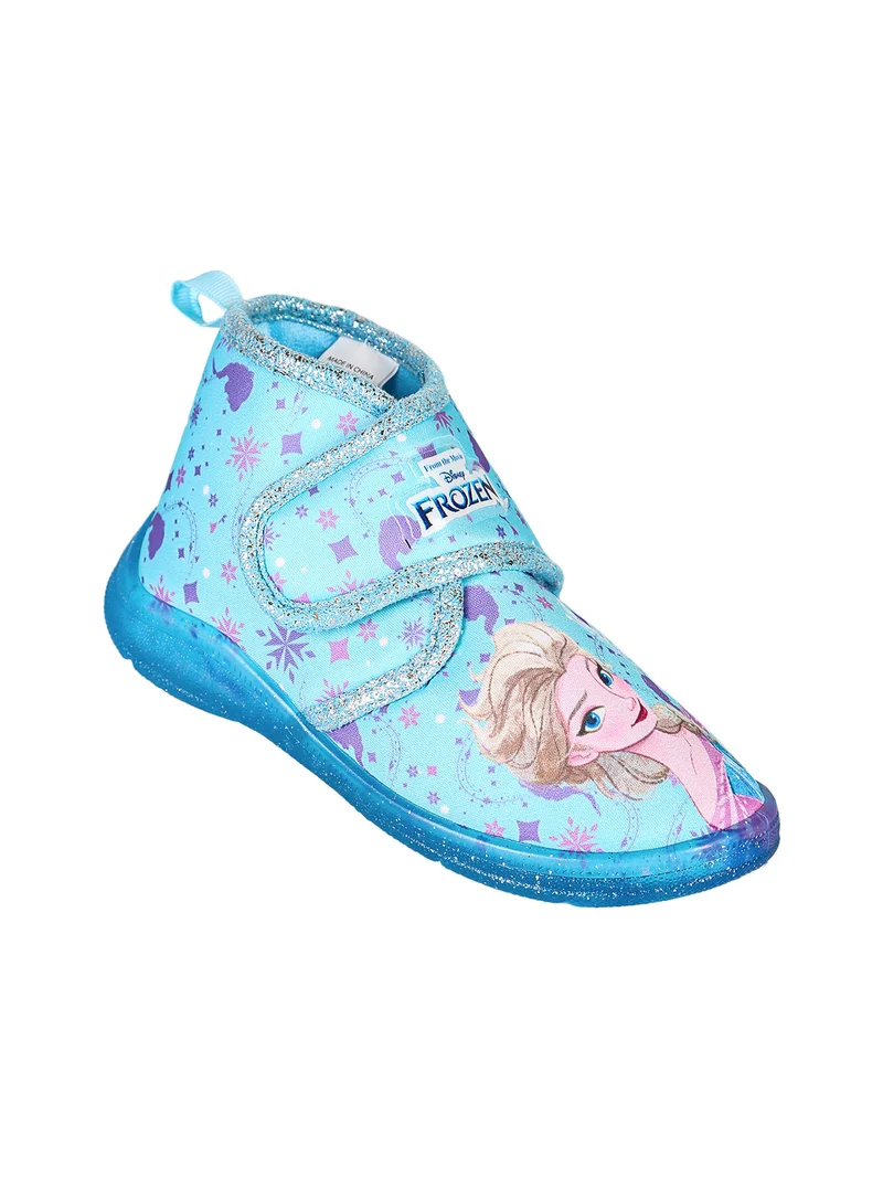 Pantofole alte da bambina Elsa con chiusura a strappo - azzurro