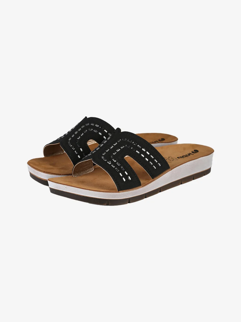 Ciabatte donna con brillantini - nero