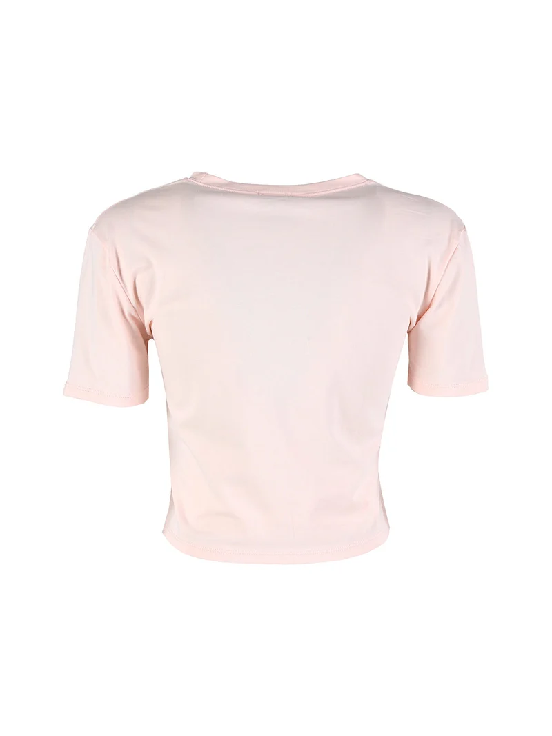 T-shirt crop da donna in cotone - rosa