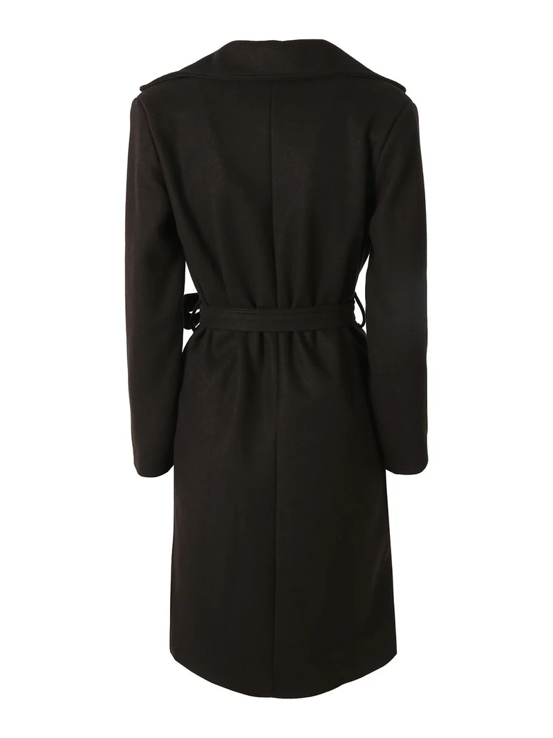 Cappotto donna midi a doppiopetto - moro