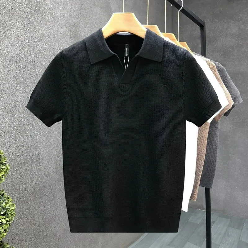 Breathable Knitted Polo Shirt
