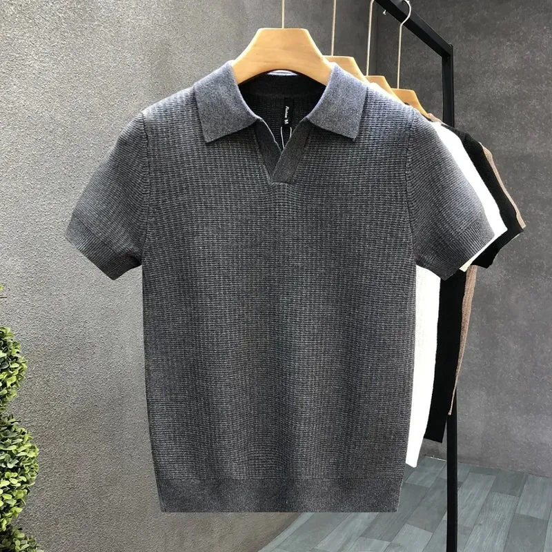 Breathable Knitted Polo Shirt