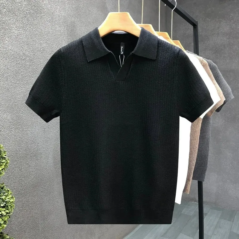Breathable Knitted Polo Shirt