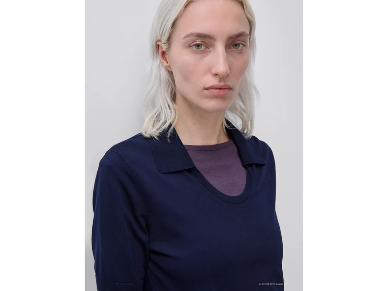 Kurzärmeliger Pullover aus Seidenmischung