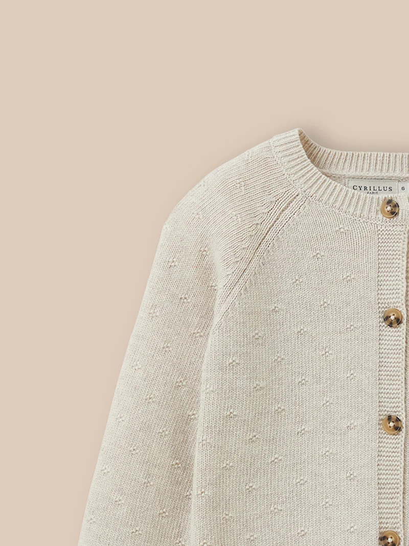 Mädchen-Cardigan mit Lochmuster