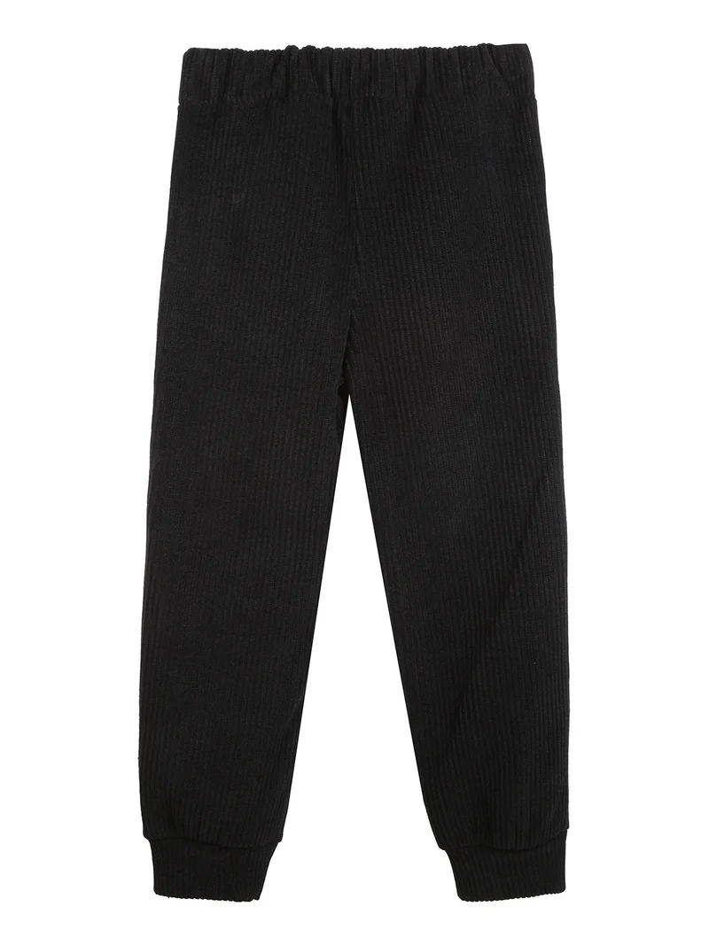 Pantaloni da bambina in velluto a costine - nero