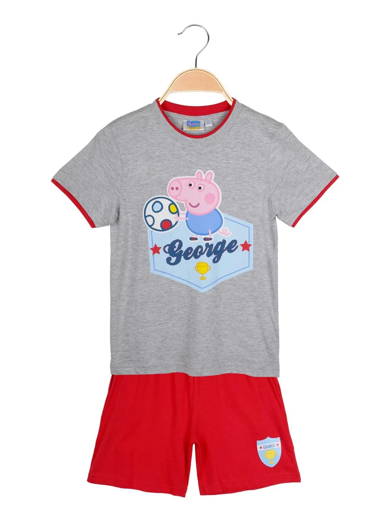 Pigiama corto bimbo con stampa george - grigio