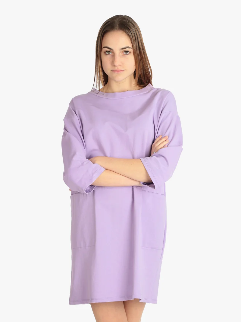 Vestito in maglia modello oversize - lilla