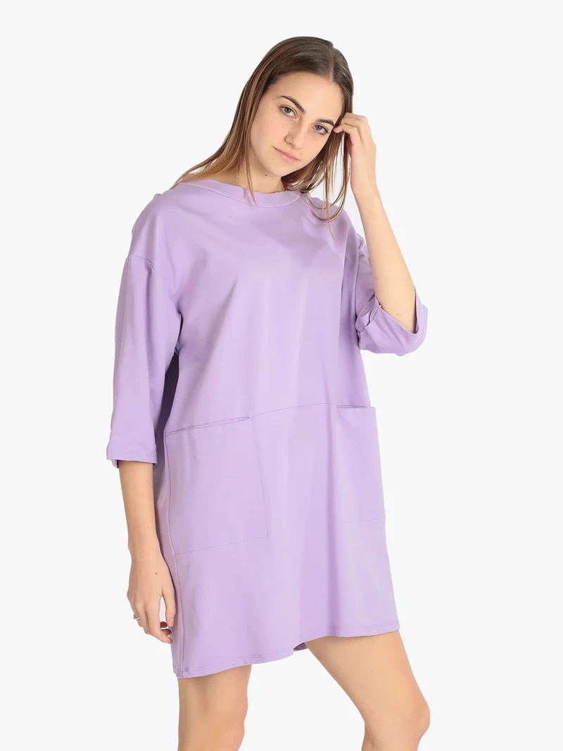 Vestito in maglia modello oversize - lilla