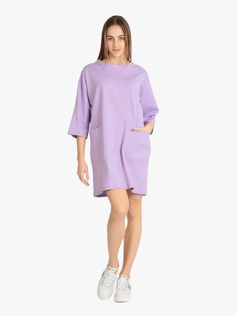 Vestito in maglia modello oversize - lilla