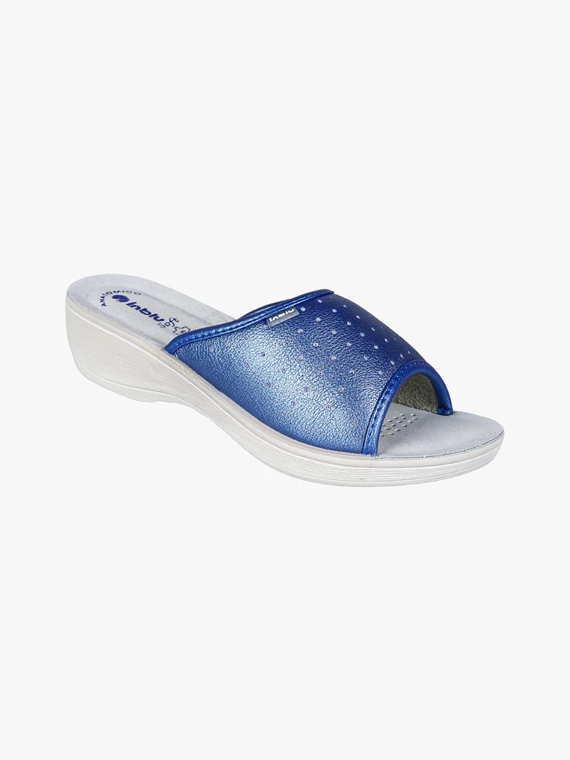 Ciabatte sanitarie da donna aperte con plantare in pelle - jeans