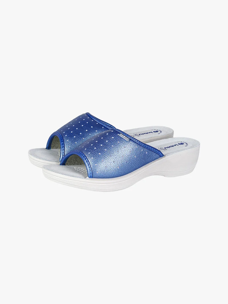 Ciabatte sanitarie da donna aperte con plantare in pelle - jeans