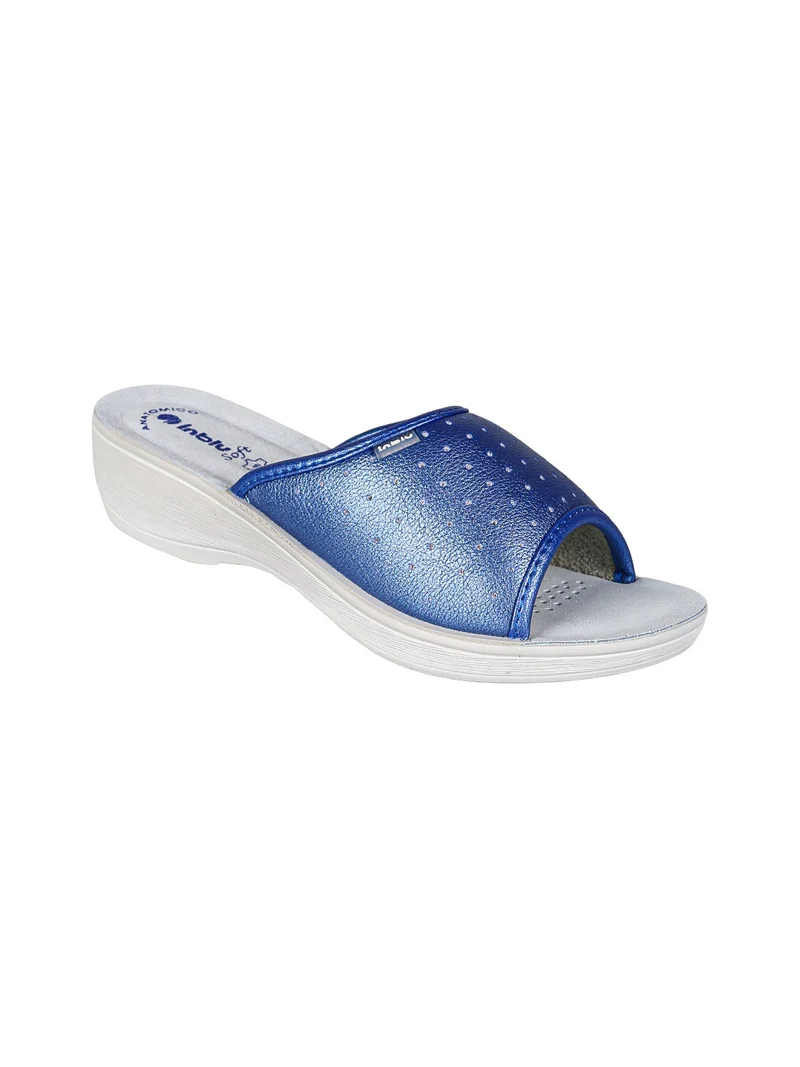 Ciabatte sanitarie da donna aperte con plantare in pelle - jeans