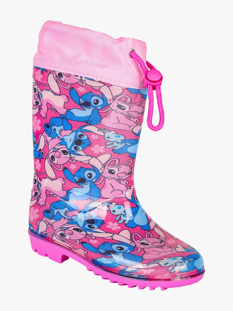 Stitch stivali pioggia da bambina con stampe - fucsia