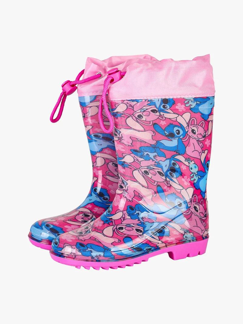 Stitch stivali pioggia da bambina con stampe - fucsia