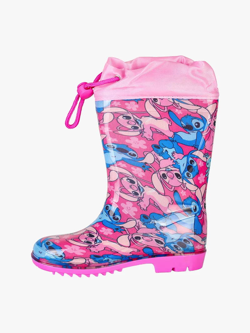 Stitch stivali pioggia da bambina con stampe - fucsia