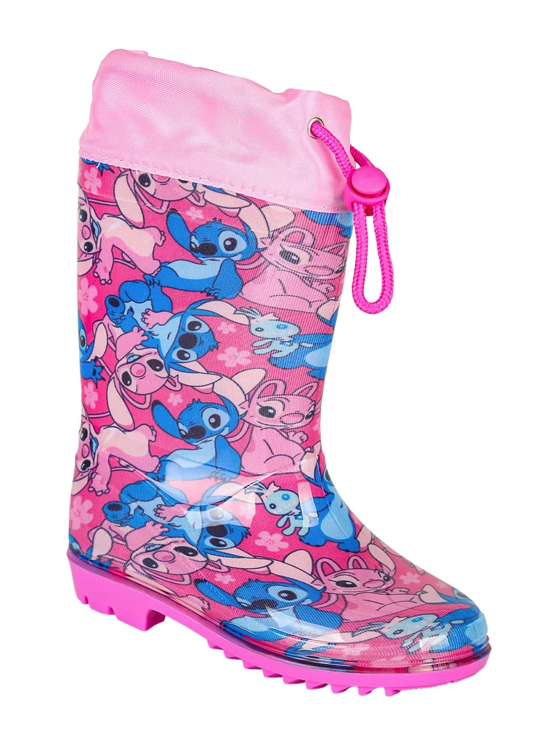 Stitch stivali pioggia da bambina con stampe - fucsia
