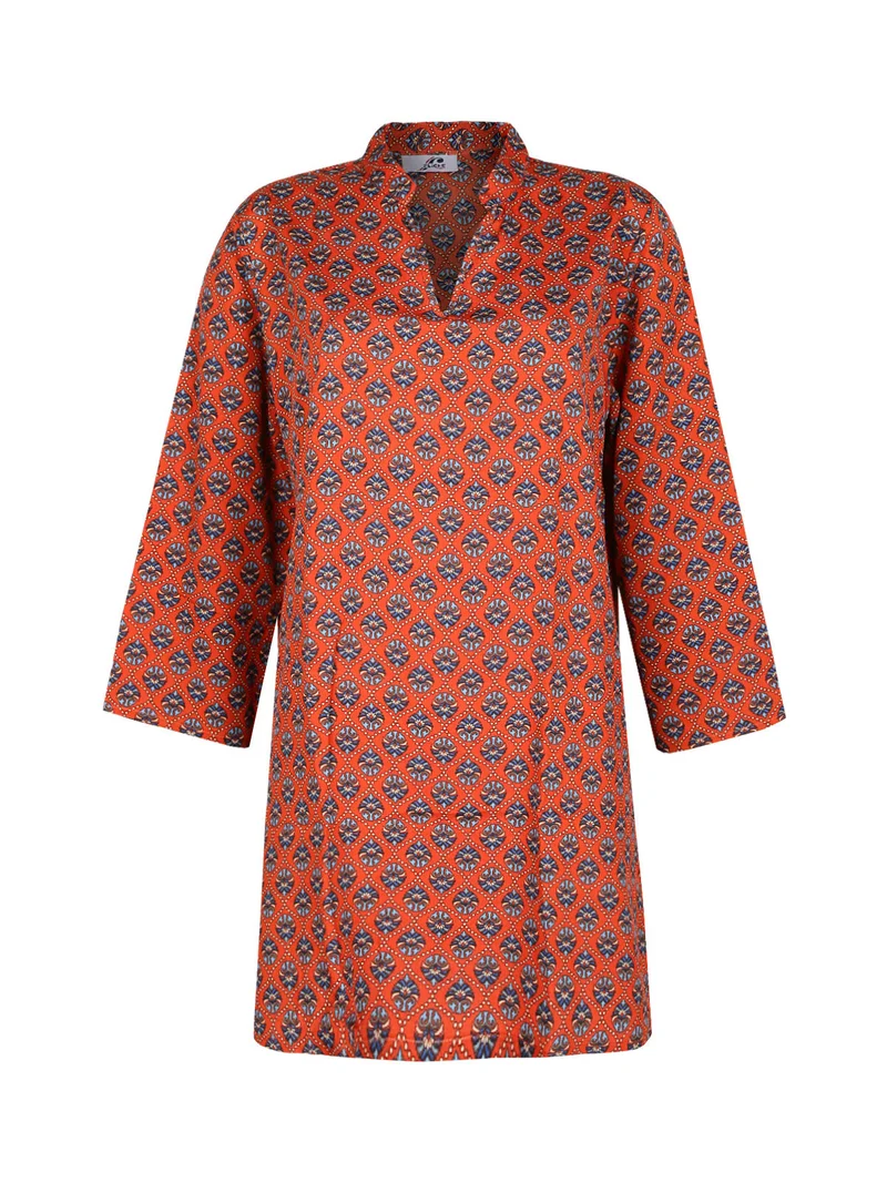 Maxi blusa donna con stampe - arancione