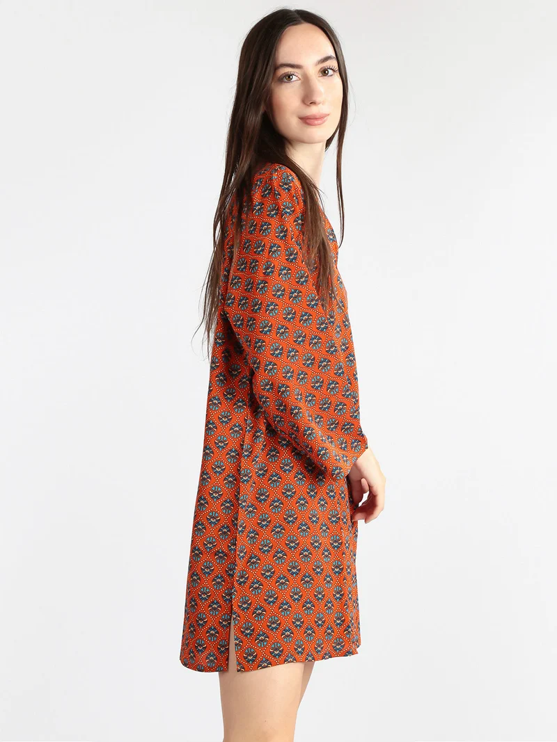 Maxi blusa donna con stampe - arancione