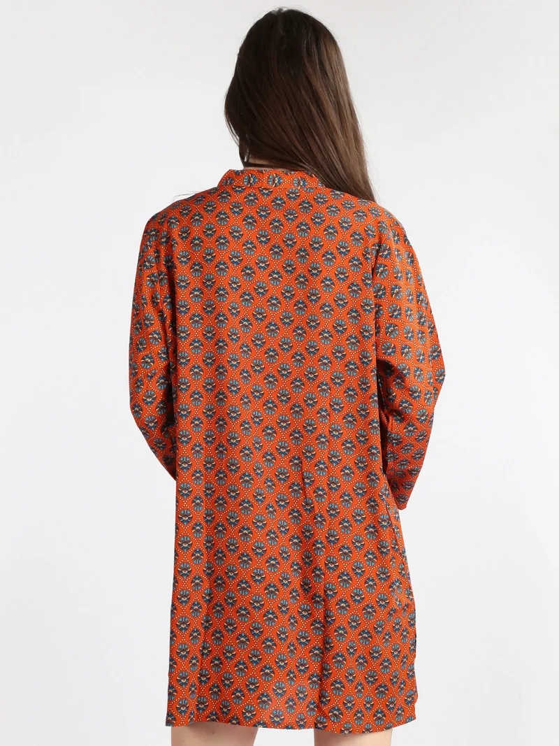 Maxi blusa donna con stampe - arancione