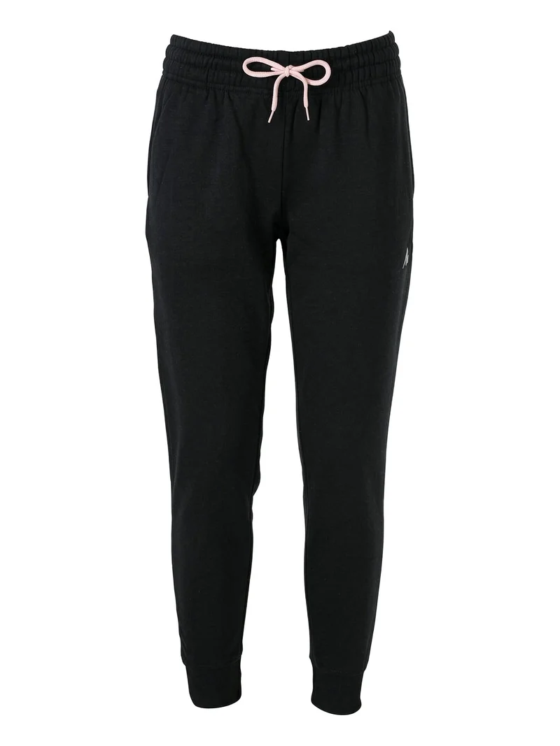 Pantaloni sportivi da donna con polsini e interno felpato - nero