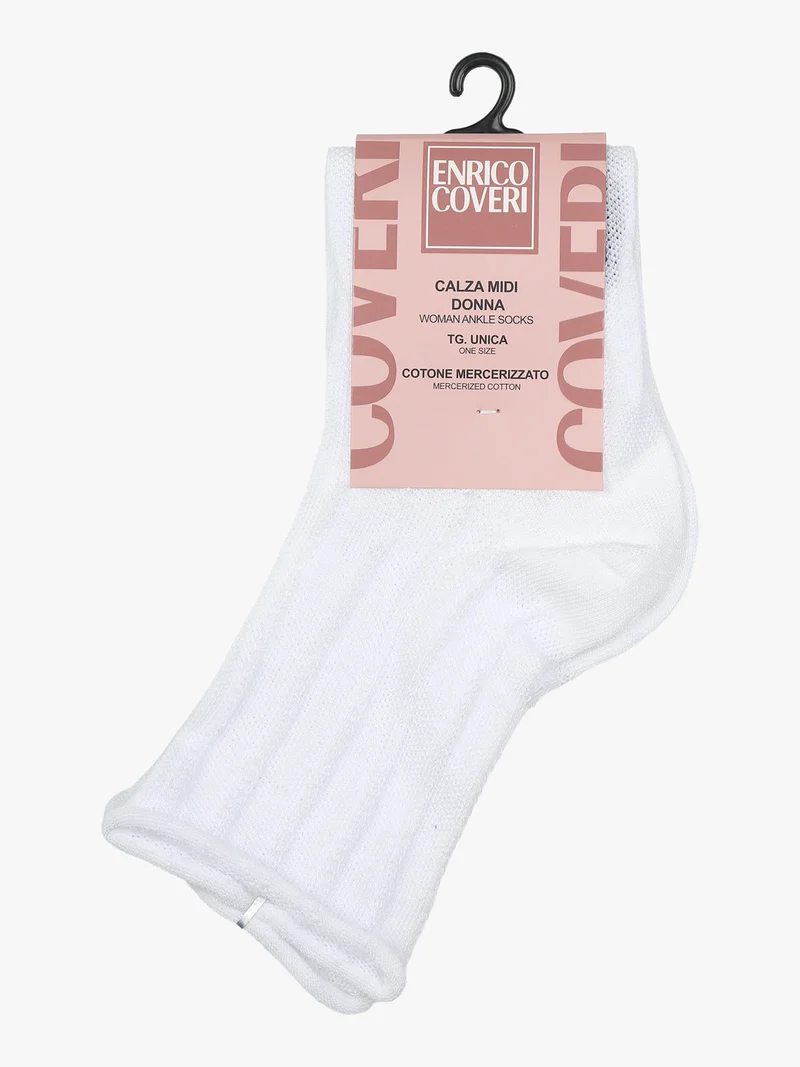 Calze donna midi in cotone mercerizzato - bianco
