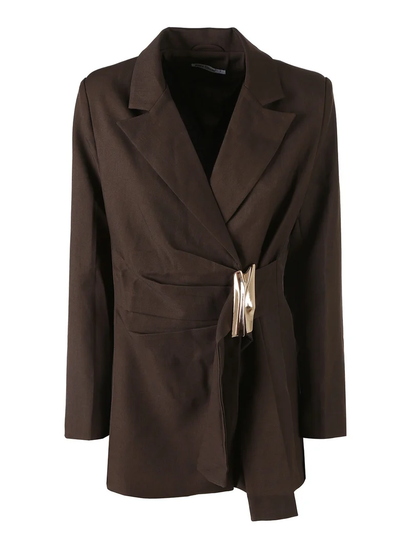 Blazer donna con dettaglio dorato - moro