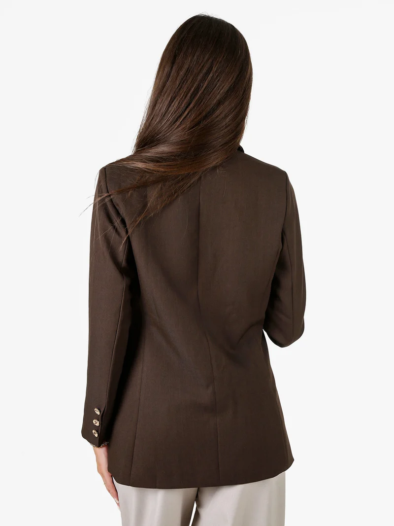 Blazer donna con dettaglio dorato - moro