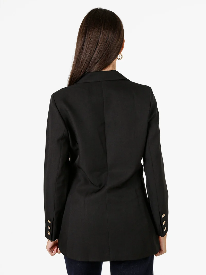 Blazer donna con dettaglio dorato - nero