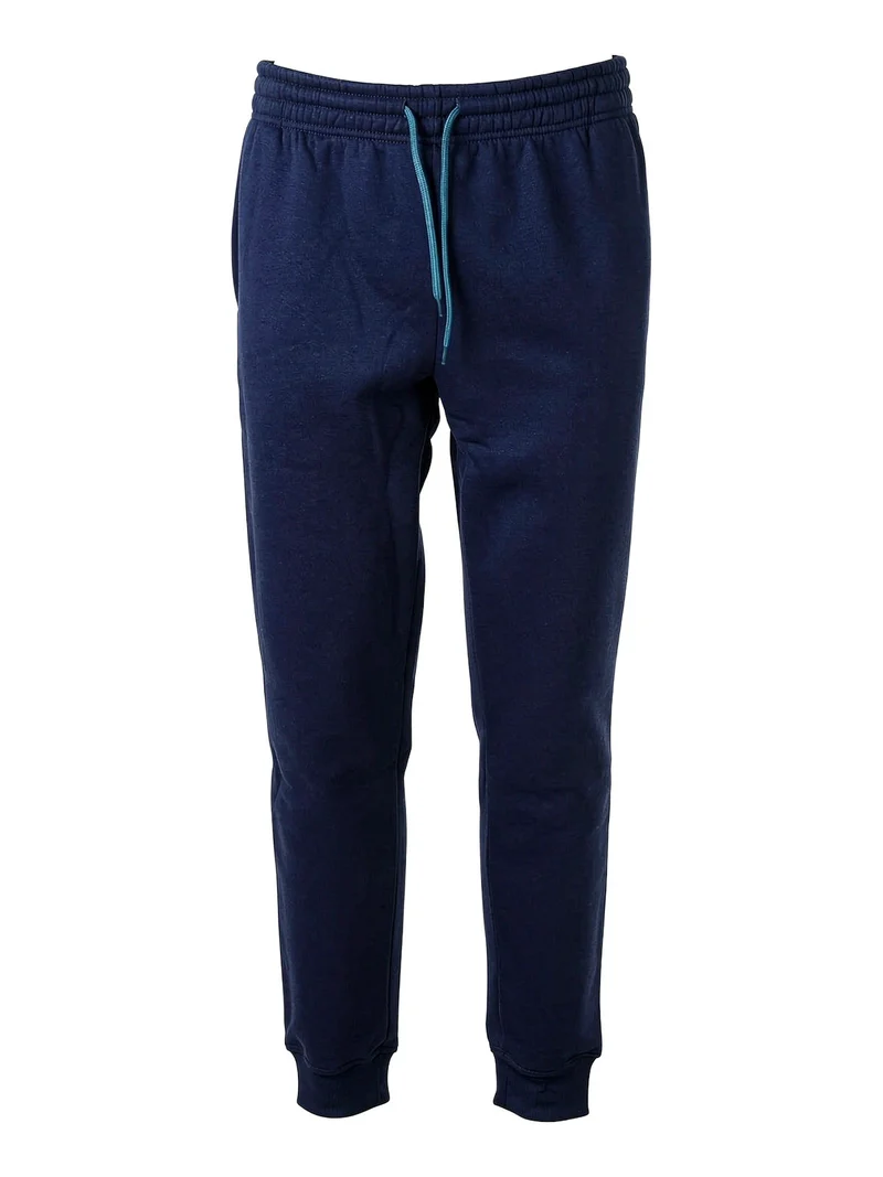 Pantaloni sportivi da uomo con polsini e interno felpato - blu scuro