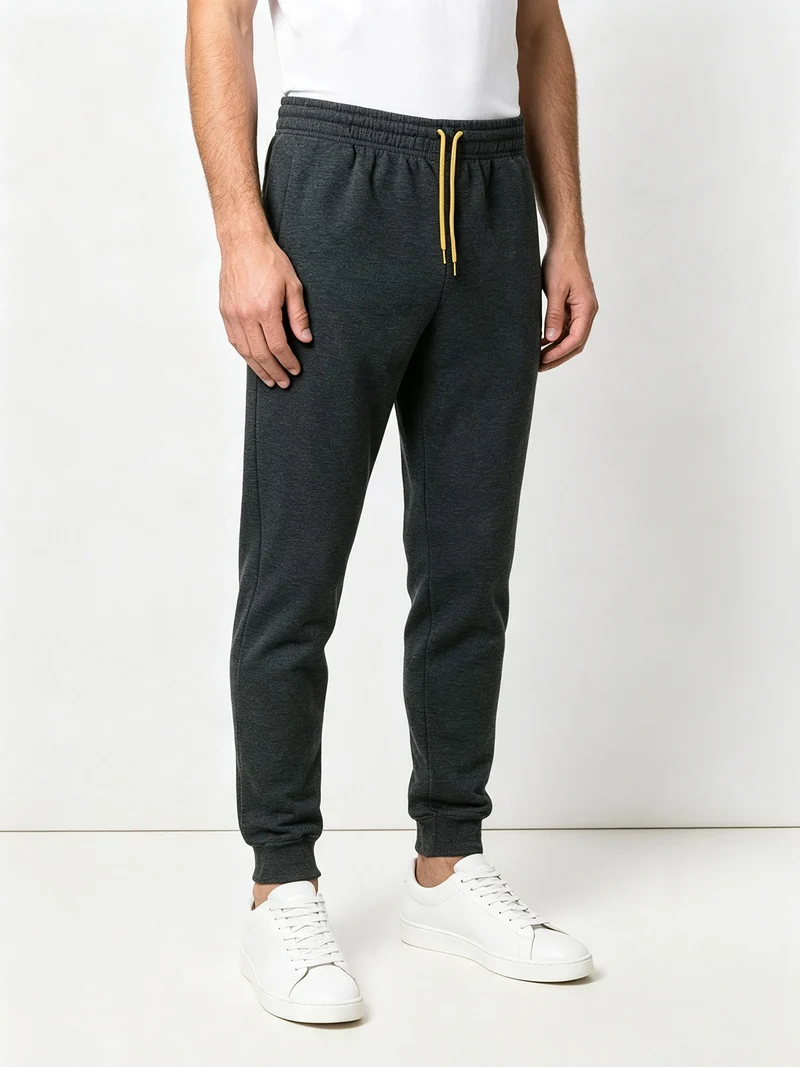 Pantaloni sportivi da uomo con polsini e interno felpato - grigio scuro