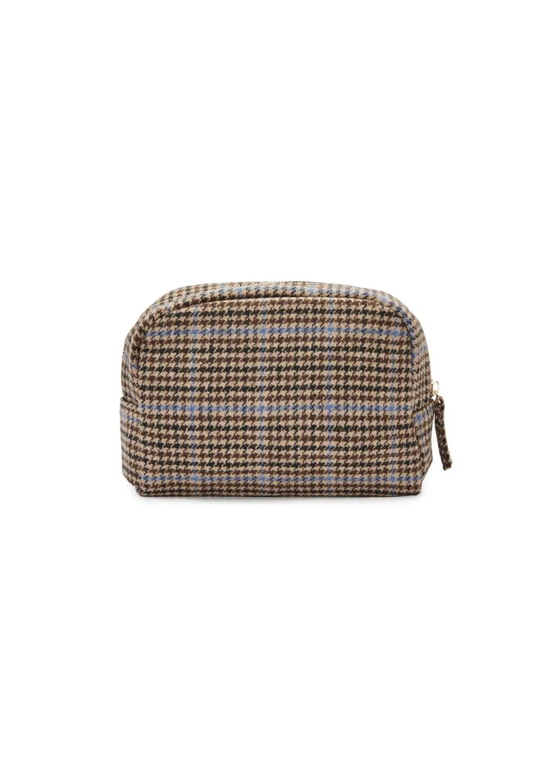 Kosmetiktasche mit Karomuster (3er-Pack)