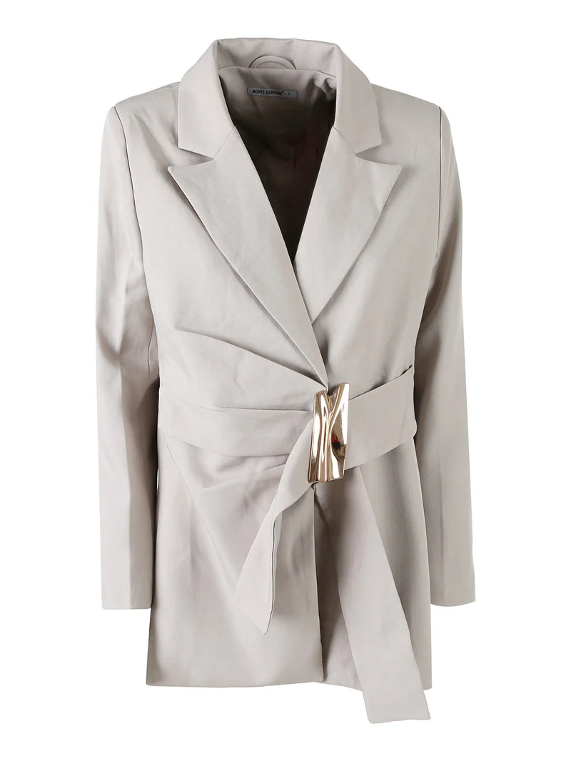 Blazer donna con dettaglio dorato - beige