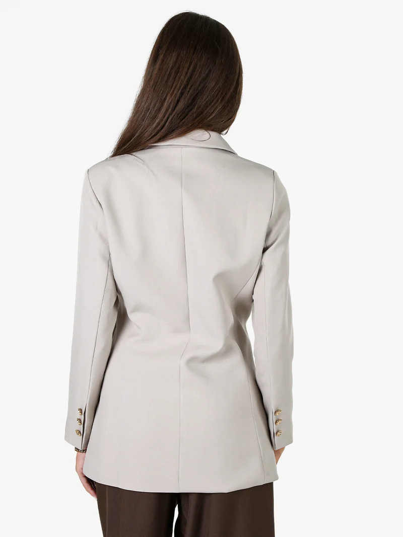 Blazer donna con dettaglio dorato - beige