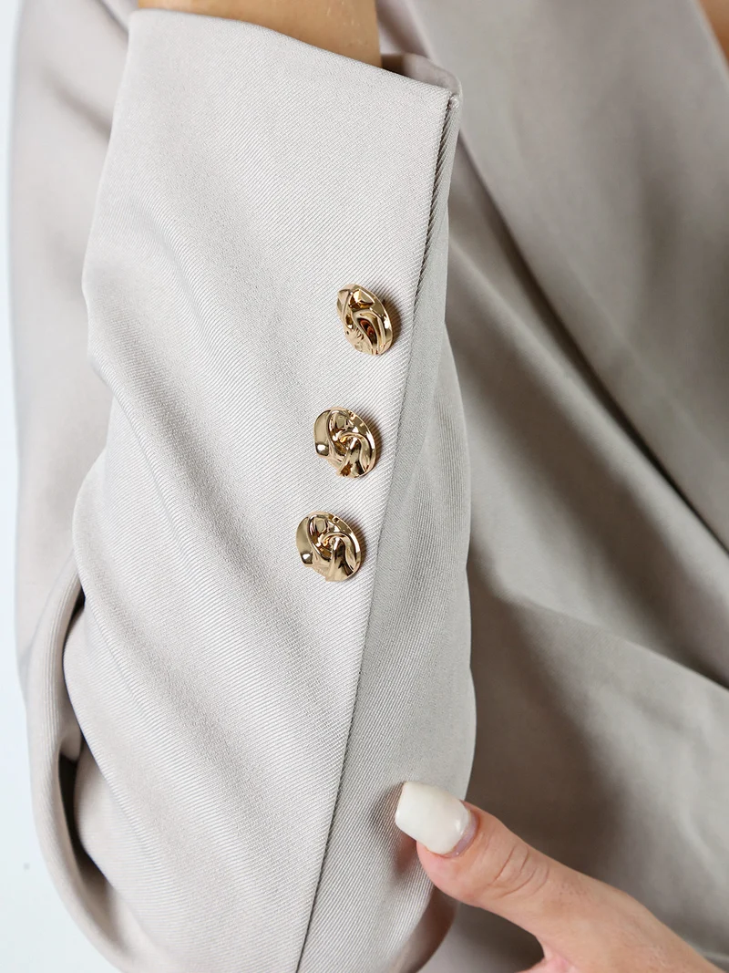 Blazer donna con dettaglio dorato - beige