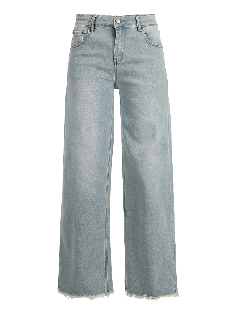 Jeans donna wide leg con finale sfrangiato - jeans