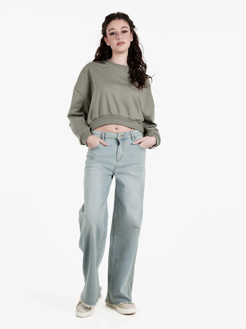 Jeans donna wide leg con finale sfrangiato - jeans