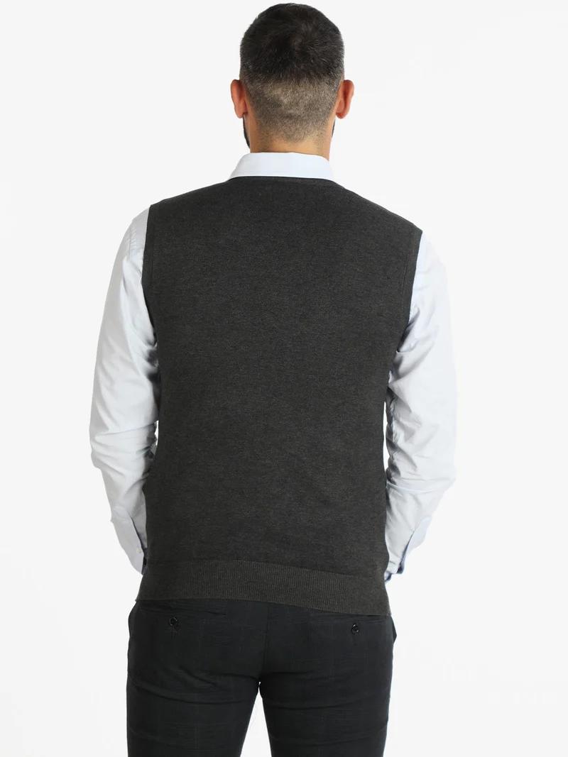 Gilet uomo smanicato in maglia - antracite