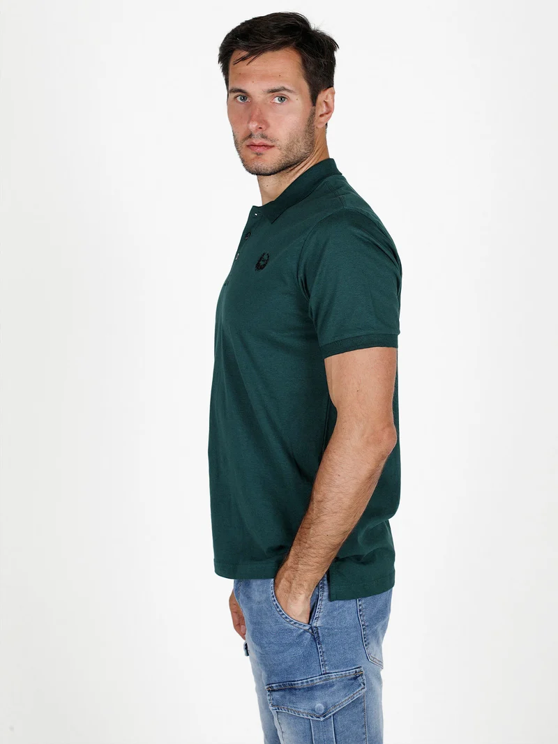 Polo da uomo in cotone a maniche corte - verde