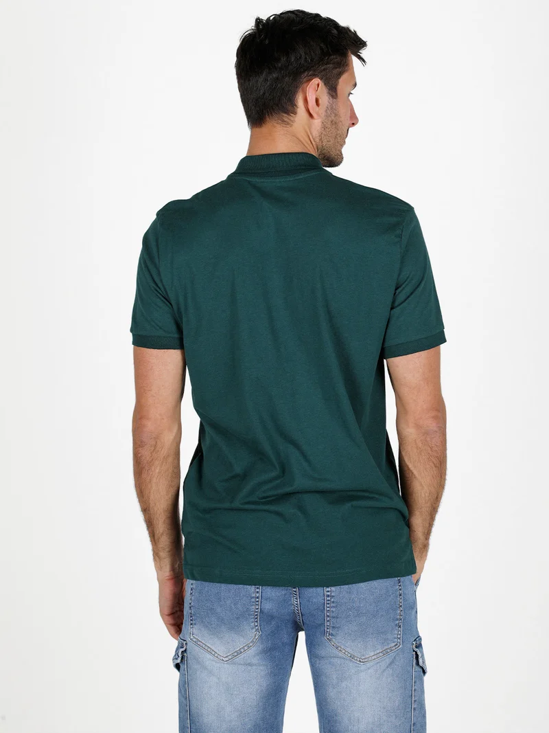 Polo da uomo in cotone a maniche corte - verde
