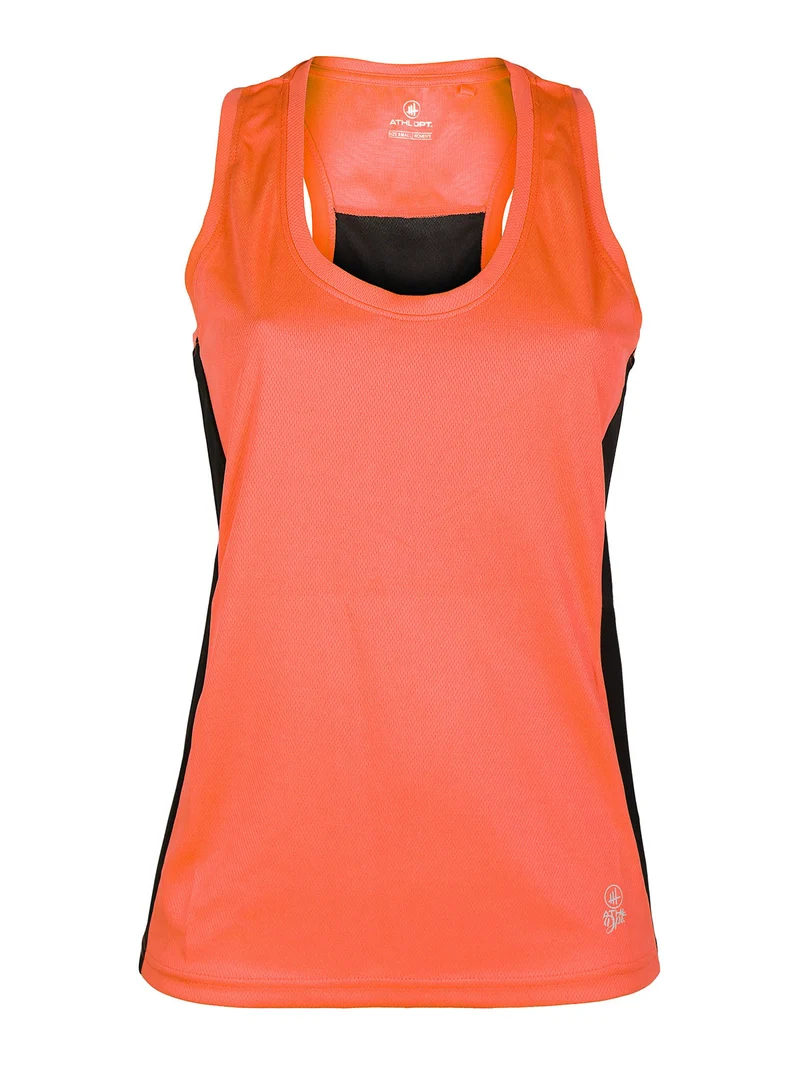 Canotta sportiva donna bicolor - arancione