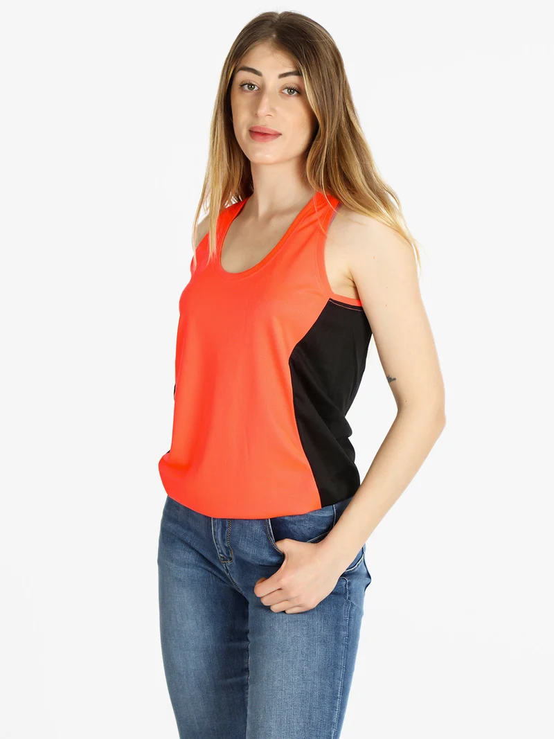 Canotta sportiva donna bicolor - arancione