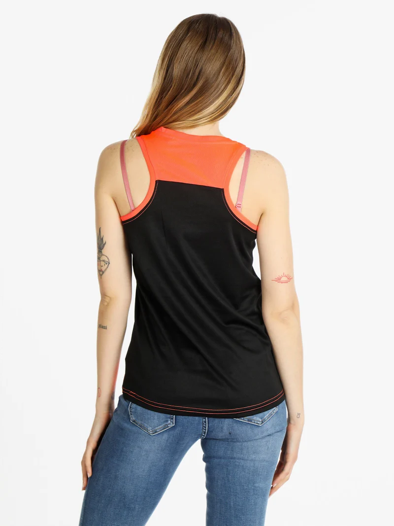 Canotta sportiva donna bicolor - arancione