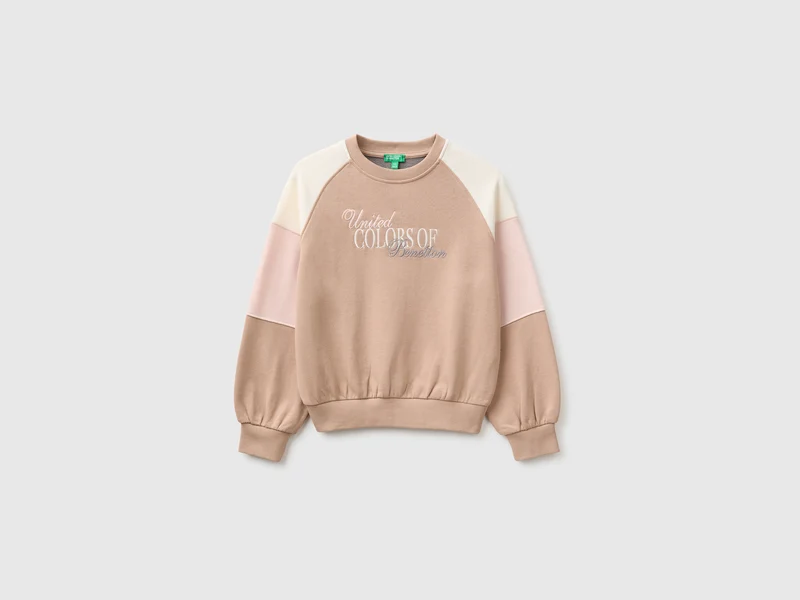 Sweatshirt mit Farbblock-Design und Stickerei