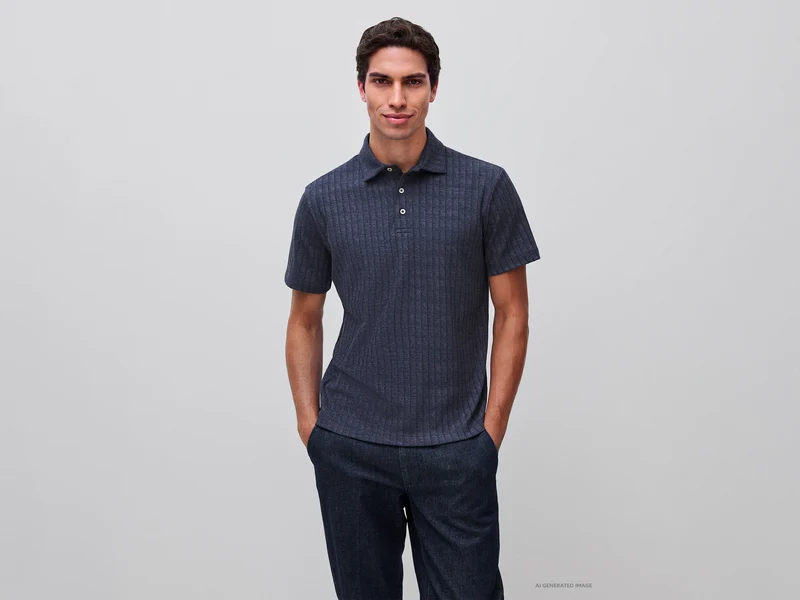 Geripptes Poloshirt