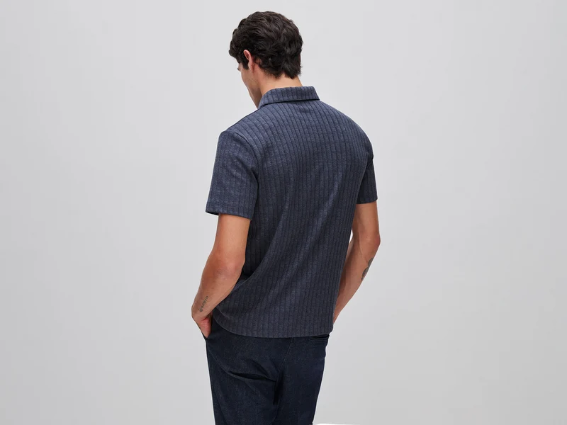 Geripptes Poloshirt