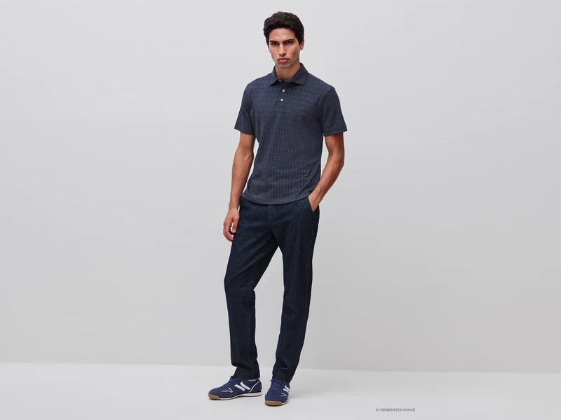 Geripptes Poloshirt
