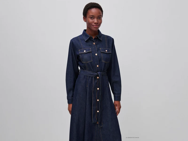 Jeanskleid mit Gürtel