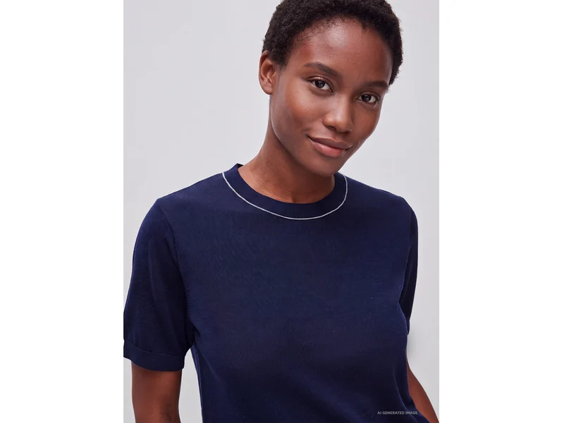 Kurzärmeliger Pullover aus reiner Merinowolle