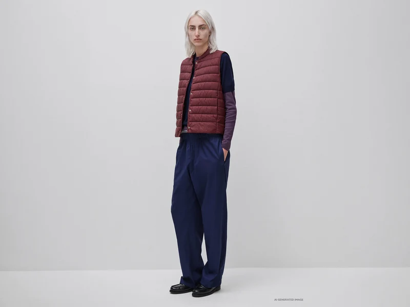 Leichte, schmal geschnittene, ärmellose Jacke